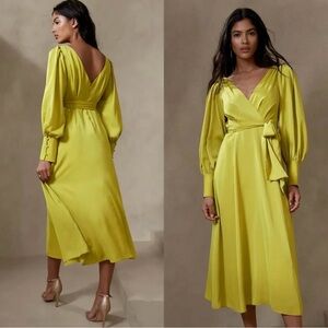 Banana Republic Vibrant Yellow Midi Dress